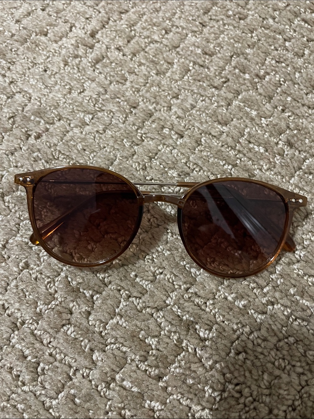 Round Tortoiseshell Sunglasses - Brown Lenses